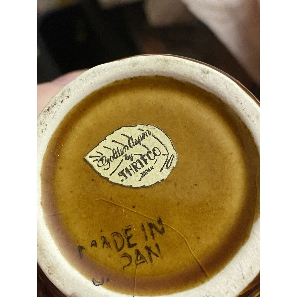Vintage Thriftco Japan Golden Aspen Michigan Sugar Bowl Native American Chief